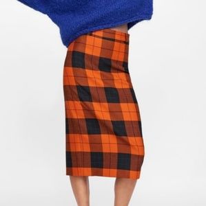 Check pencil skirt
